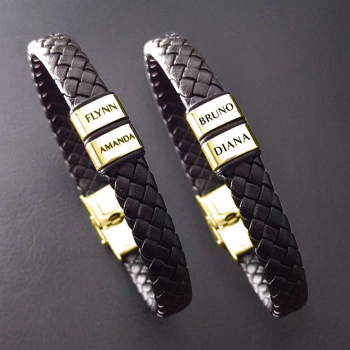 BUY ONE GET ONE Personalised Leather Bracelet First 2 Charms FREE