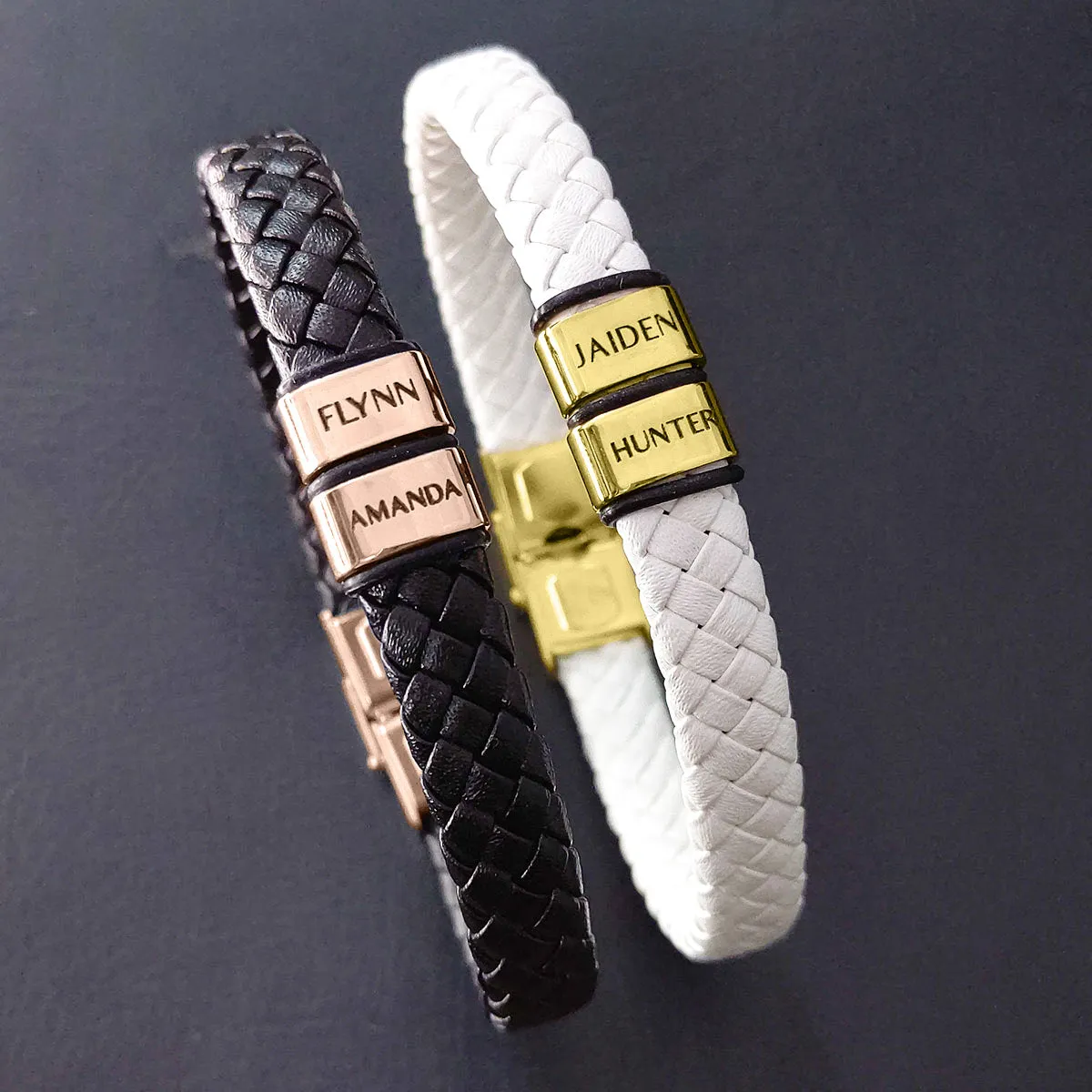 BUY ONE GET ONE Personalised Leather Bracelet First 2 Charms FREE