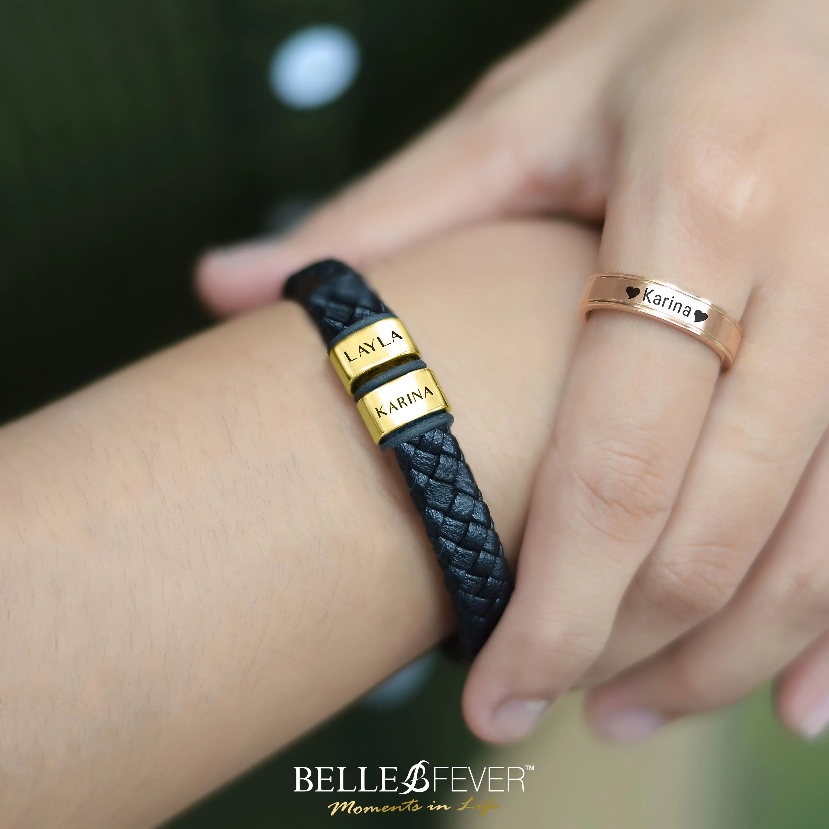 BUY ONE GET ONE Personalised Leather Bracelet First 2 Charms FREE
