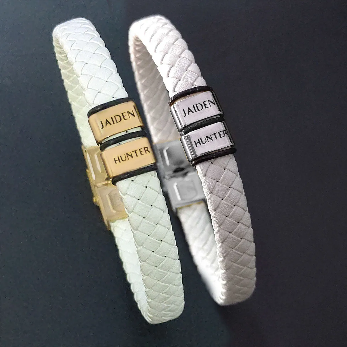 BUY ONE GET ONE Personalised Leather Bracelet First 2 Charms FREE