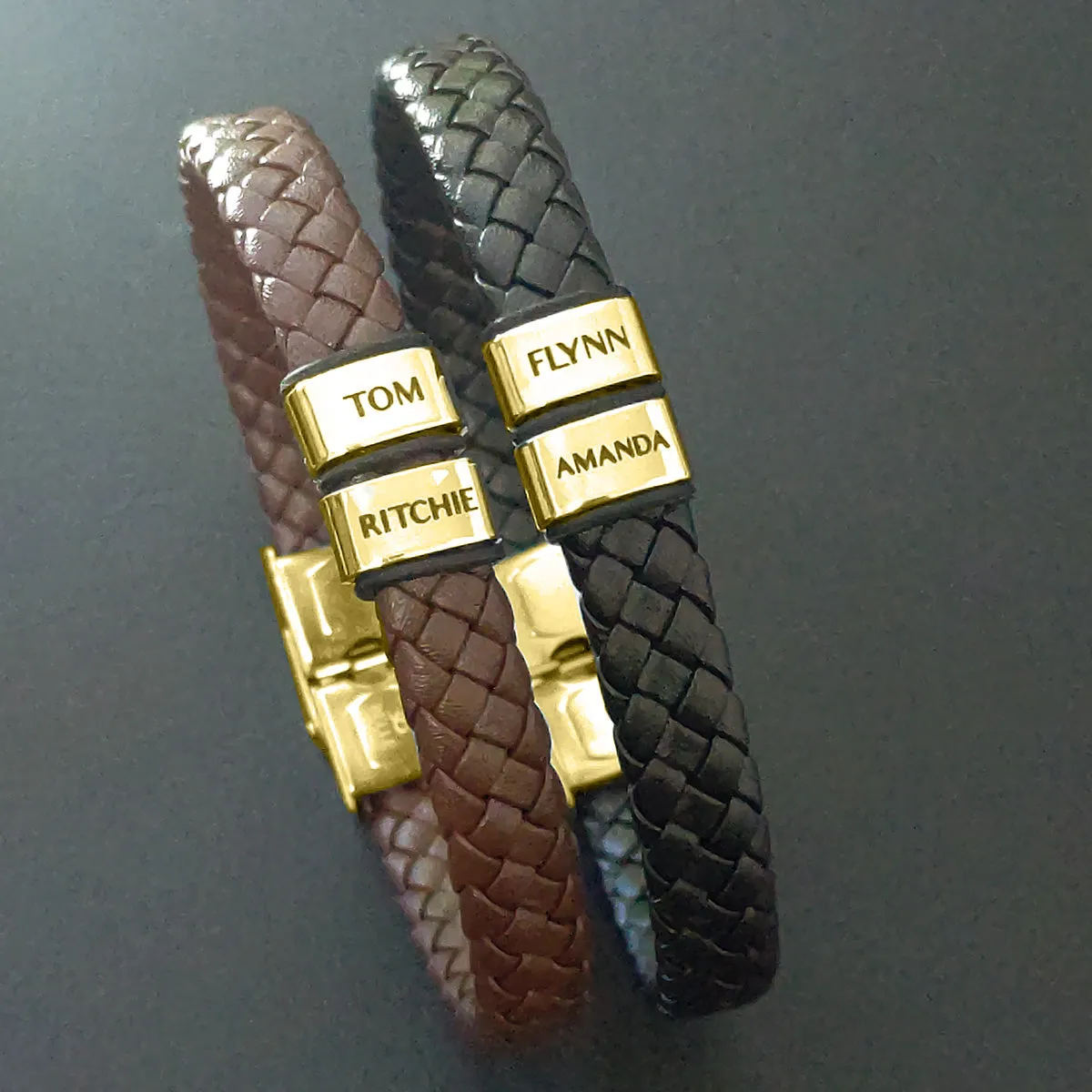 BUY ONE GET ONE Personalised Leather Bracelet First 2 Charms FREE