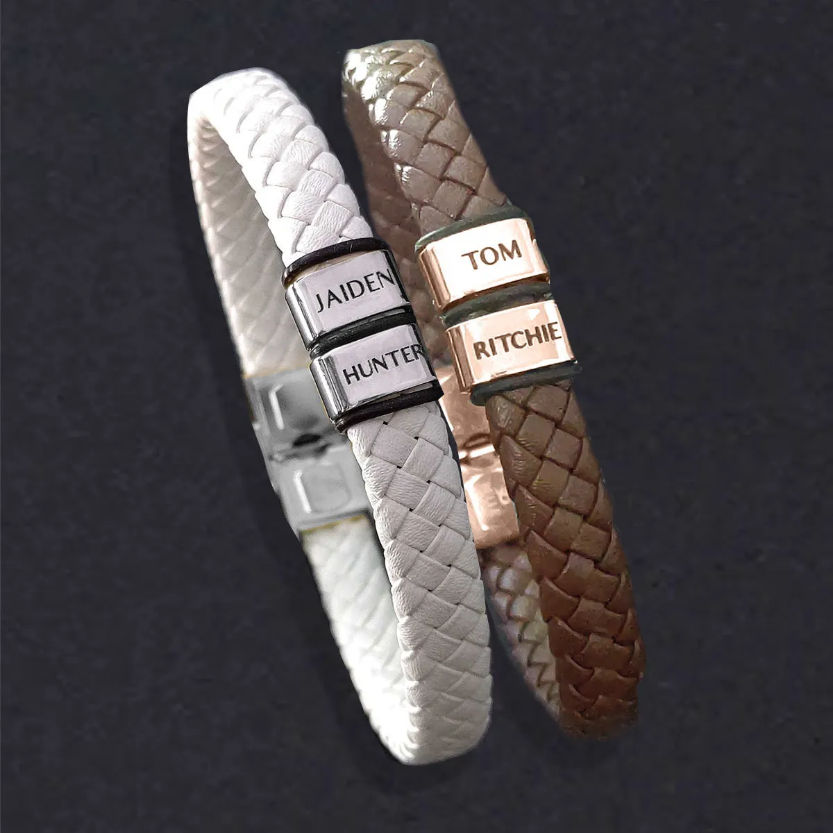 BUY ONE GET ONE Personalised Leather Bracelet First 2 Charms FREE