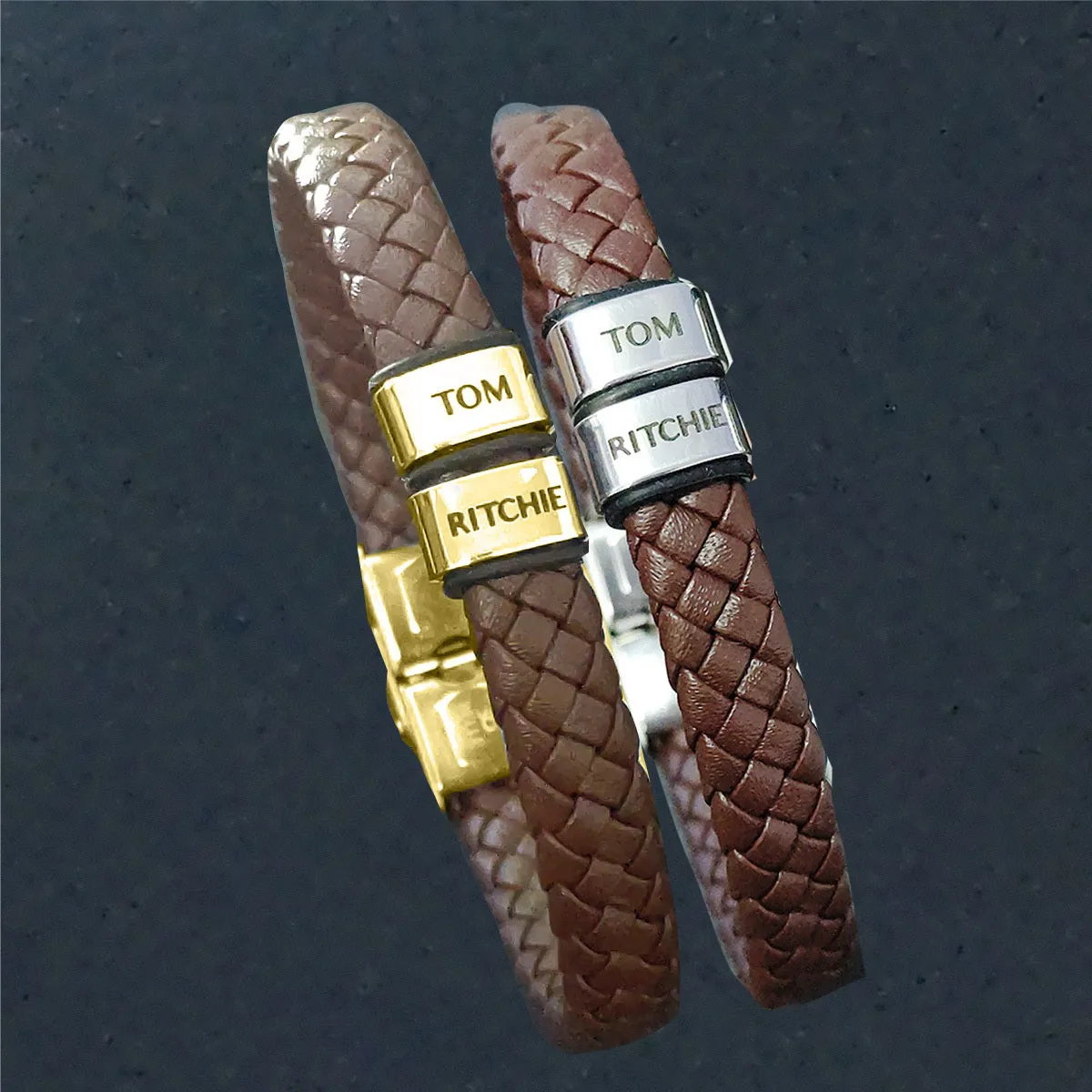 BUY ONE GET ONE Personalised Leather Bracelet First 2 Charms FREE