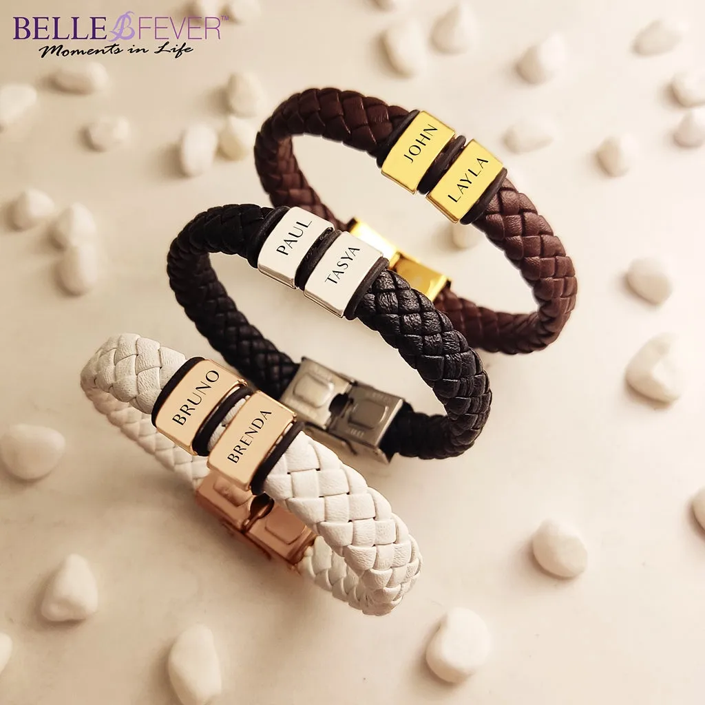 BUY ONE GET ONE Personalised Leather Bracelet First 2 Charms FREE