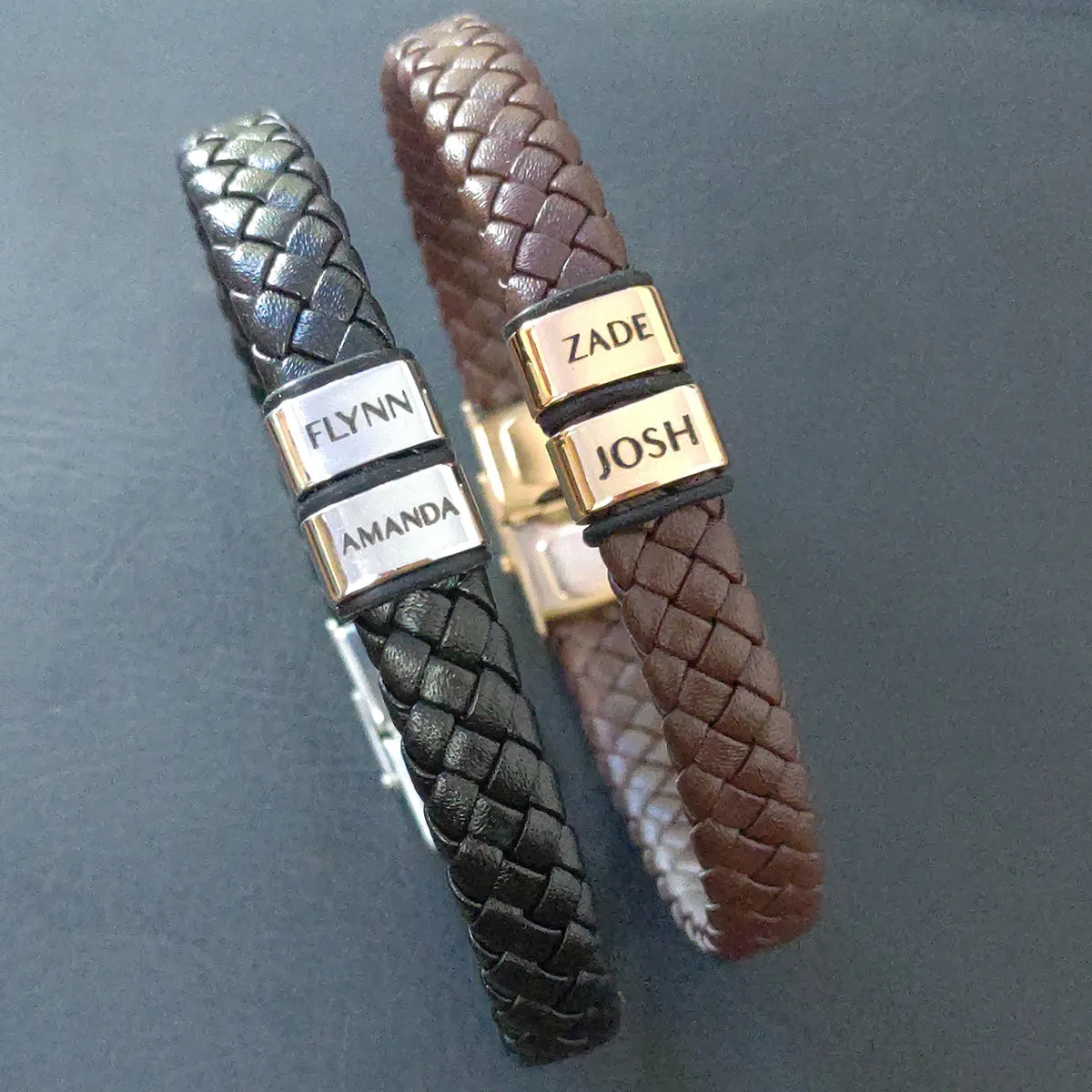 BUY ONE GET ONE Personalised Leather Bracelet First 2 Charms FREE