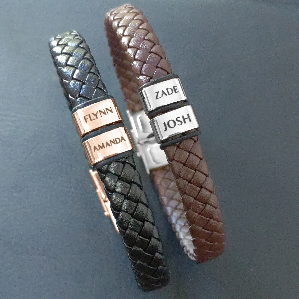 BUY ONE GET ONE Personalised Leather Bracelet First 2 Charms FREE