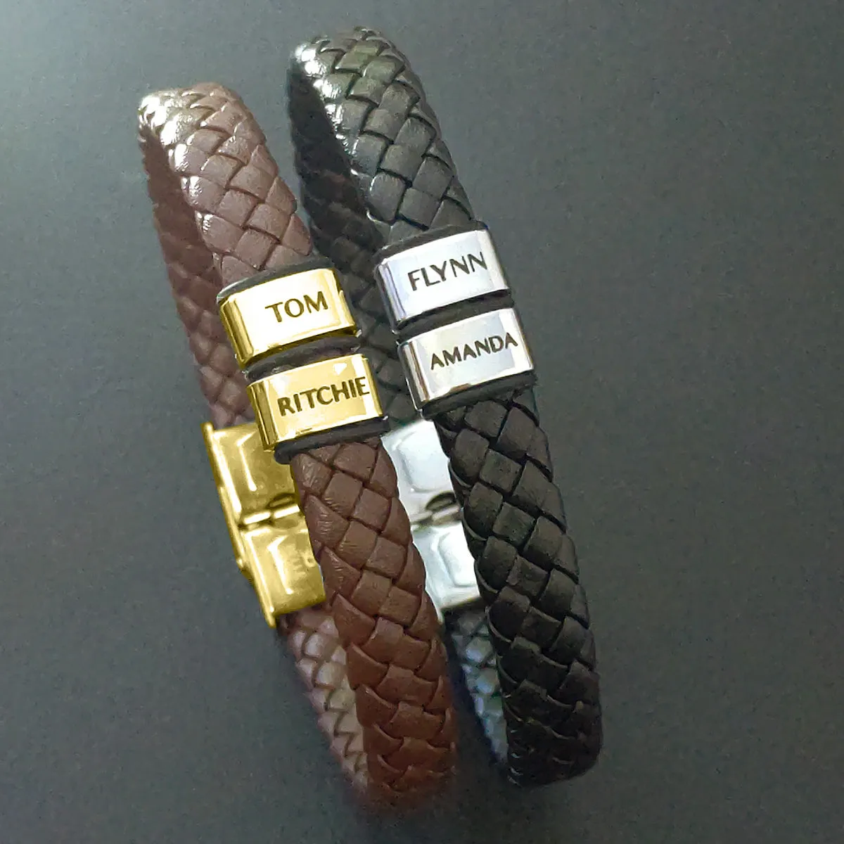 BUY ONE GET ONE Personalised Leather Bracelet First 2 Charms FREE
