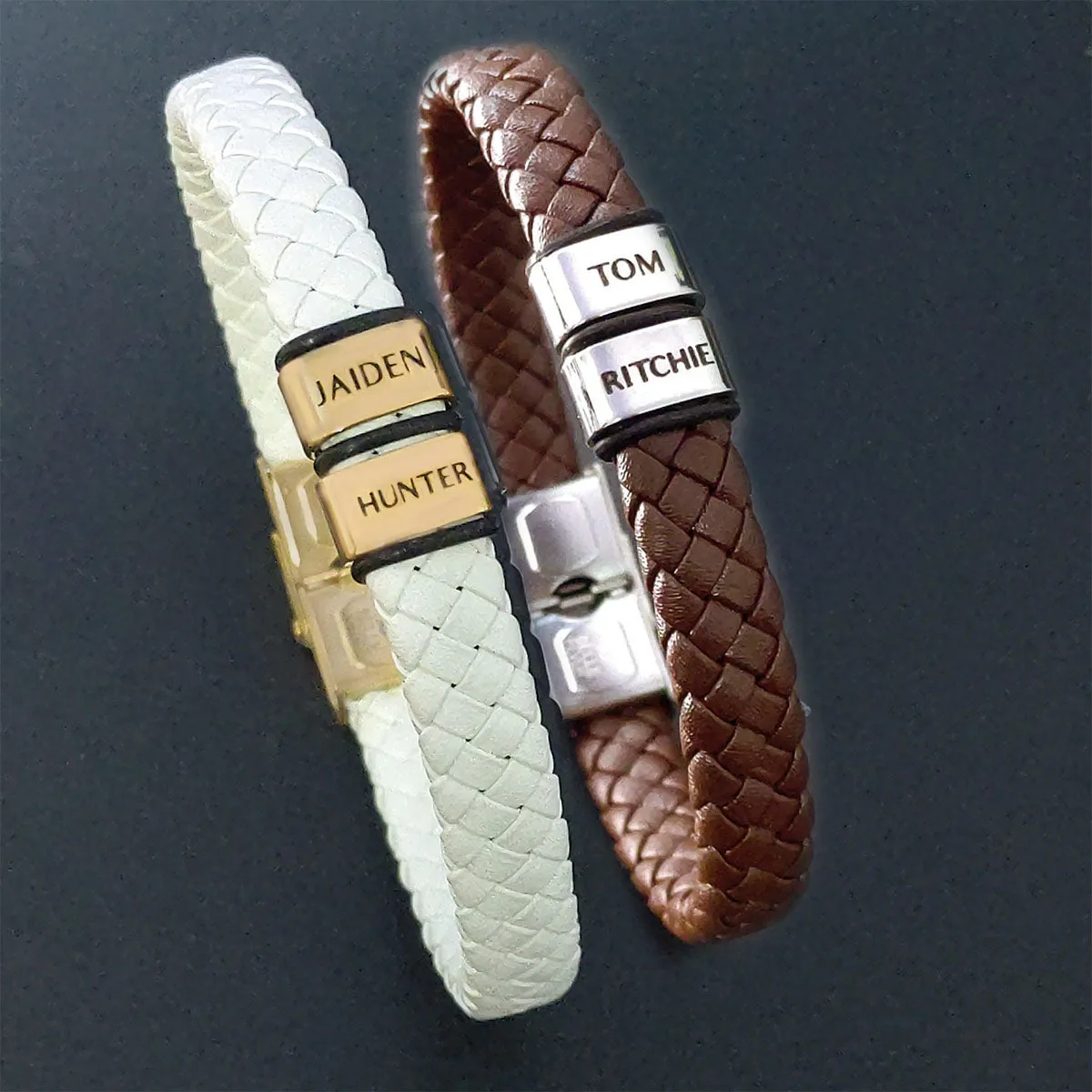 BUY ONE GET ONE Personalised Leather Bracelet First 2 Charms FREE