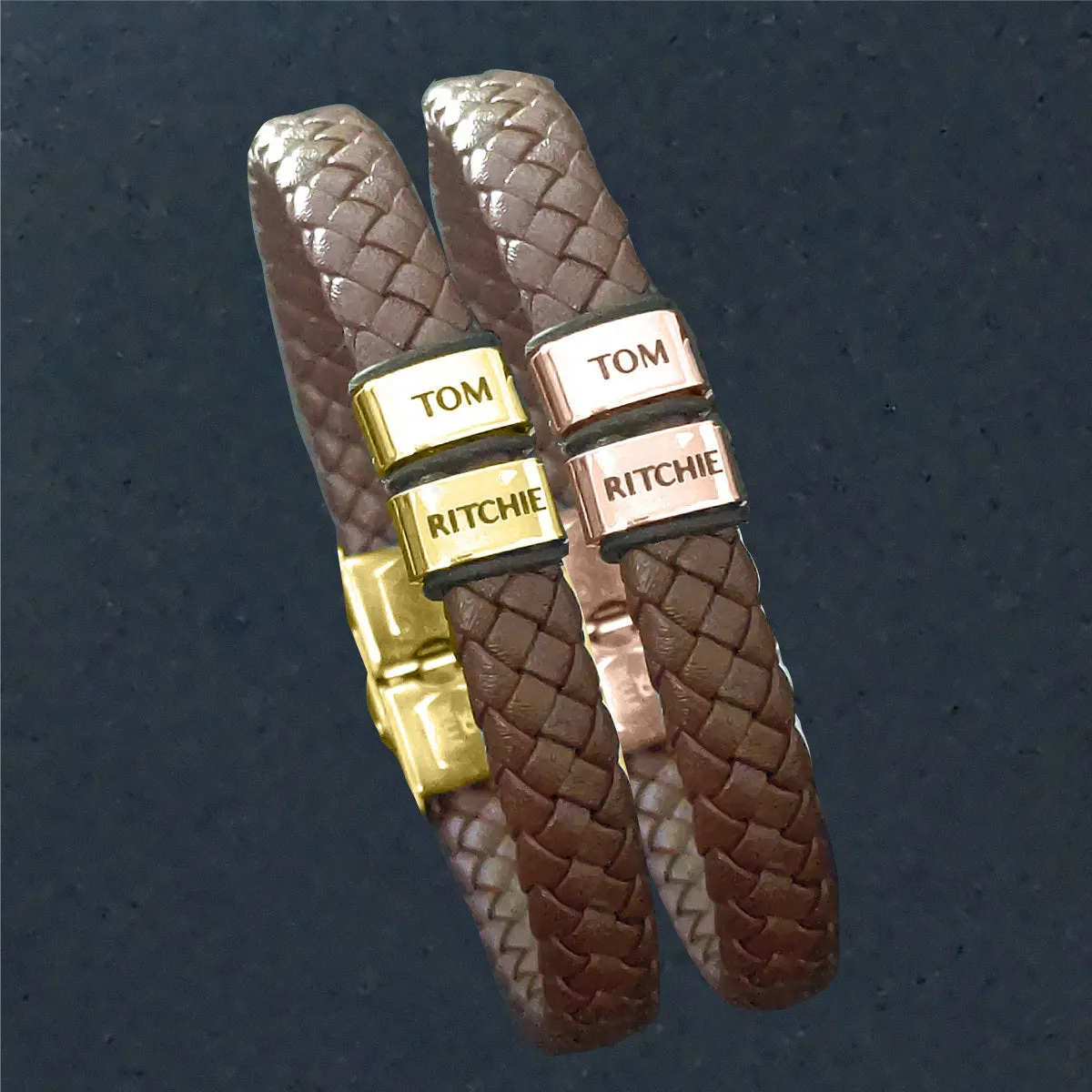 BUY ONE GET ONE Personalised Leather Bracelet First 2 Charms FREE
