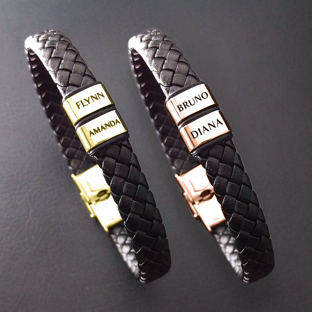 BUY ONE GET ONE Personalised Leather Bracelet First 2 Charms FREE