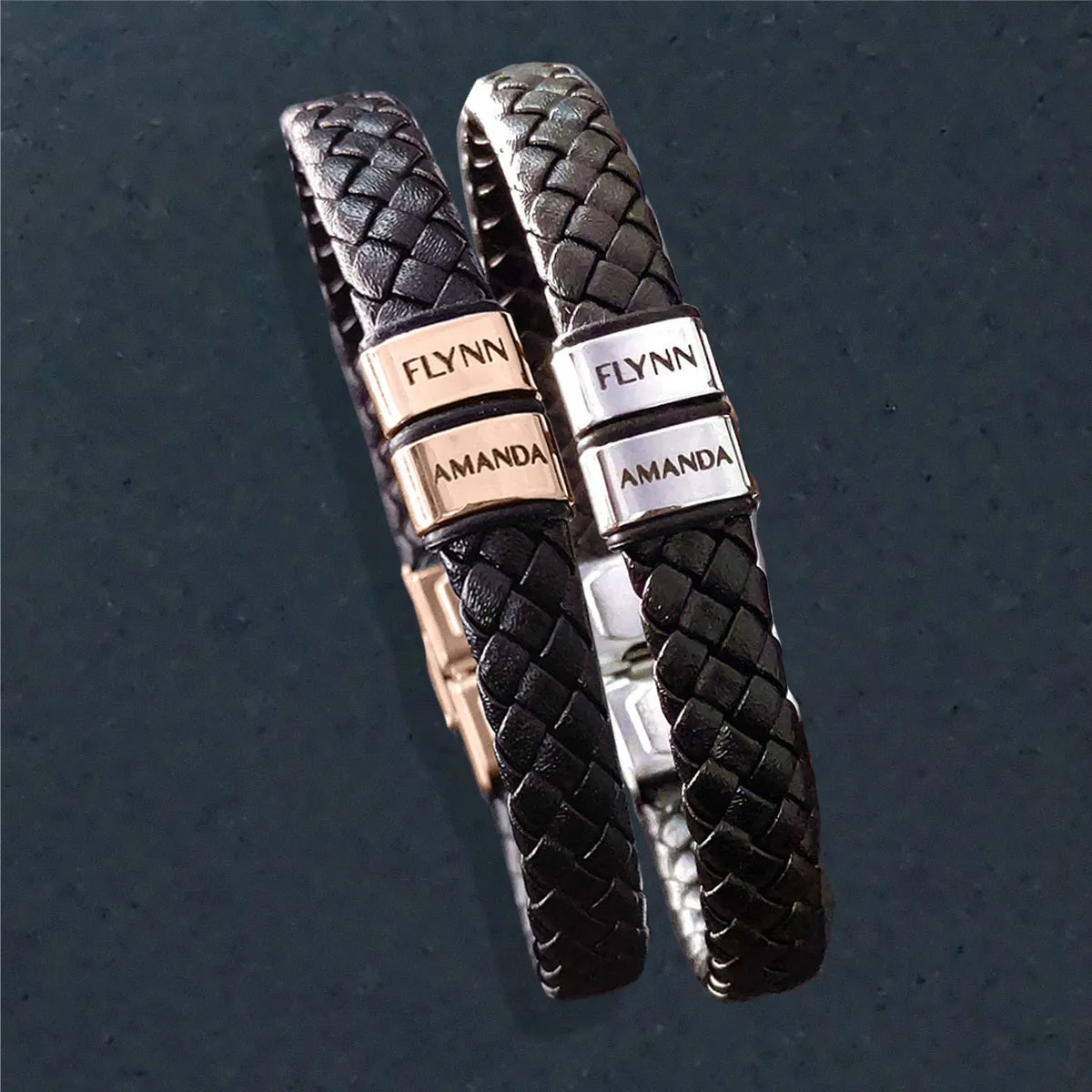 BUY ONE GET ONE Personalised Leather Bracelet First 2 Charms FREE