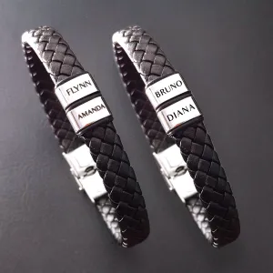 BUY ONE GET ONE Personalised Leather Bracelet First 2 Charms FREE