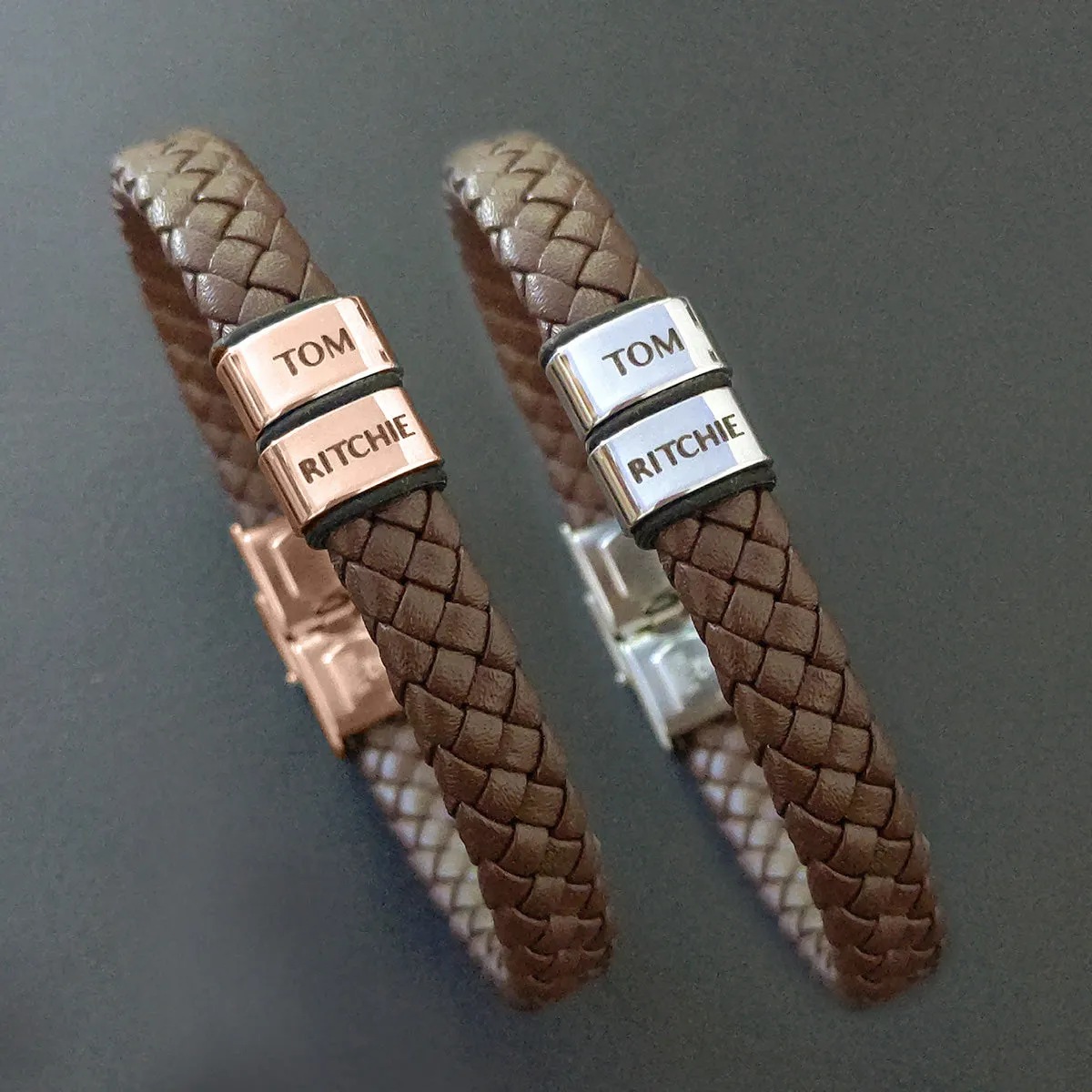 BUY ONE GET ONE Personalised Leather Bracelet First 2 Charms FREE