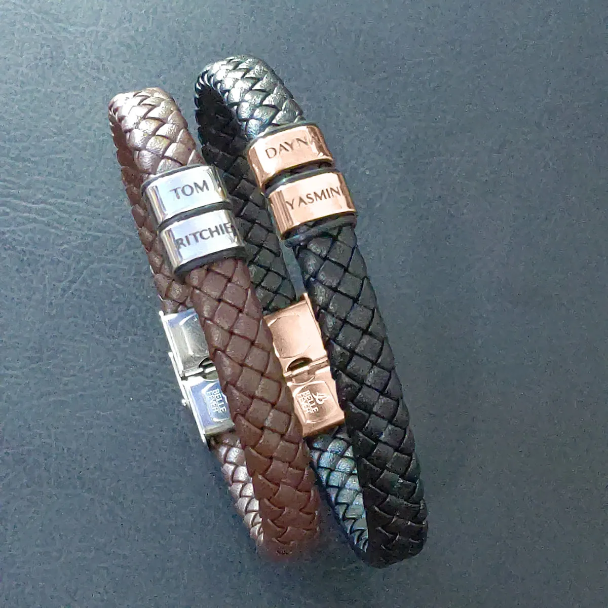 BUY ONE GET ONE Personalised Leather Bracelet First 2 Charms FREE