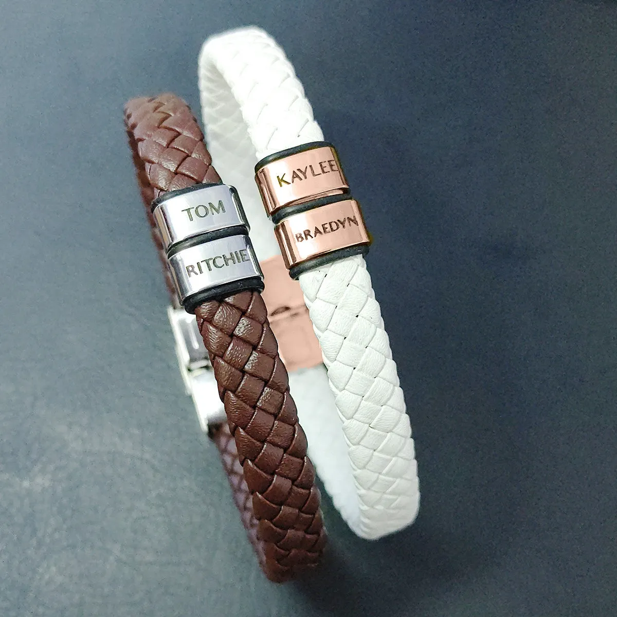 BUY ONE GET ONE Personalised Leather Bracelet First 2 Charms FREE