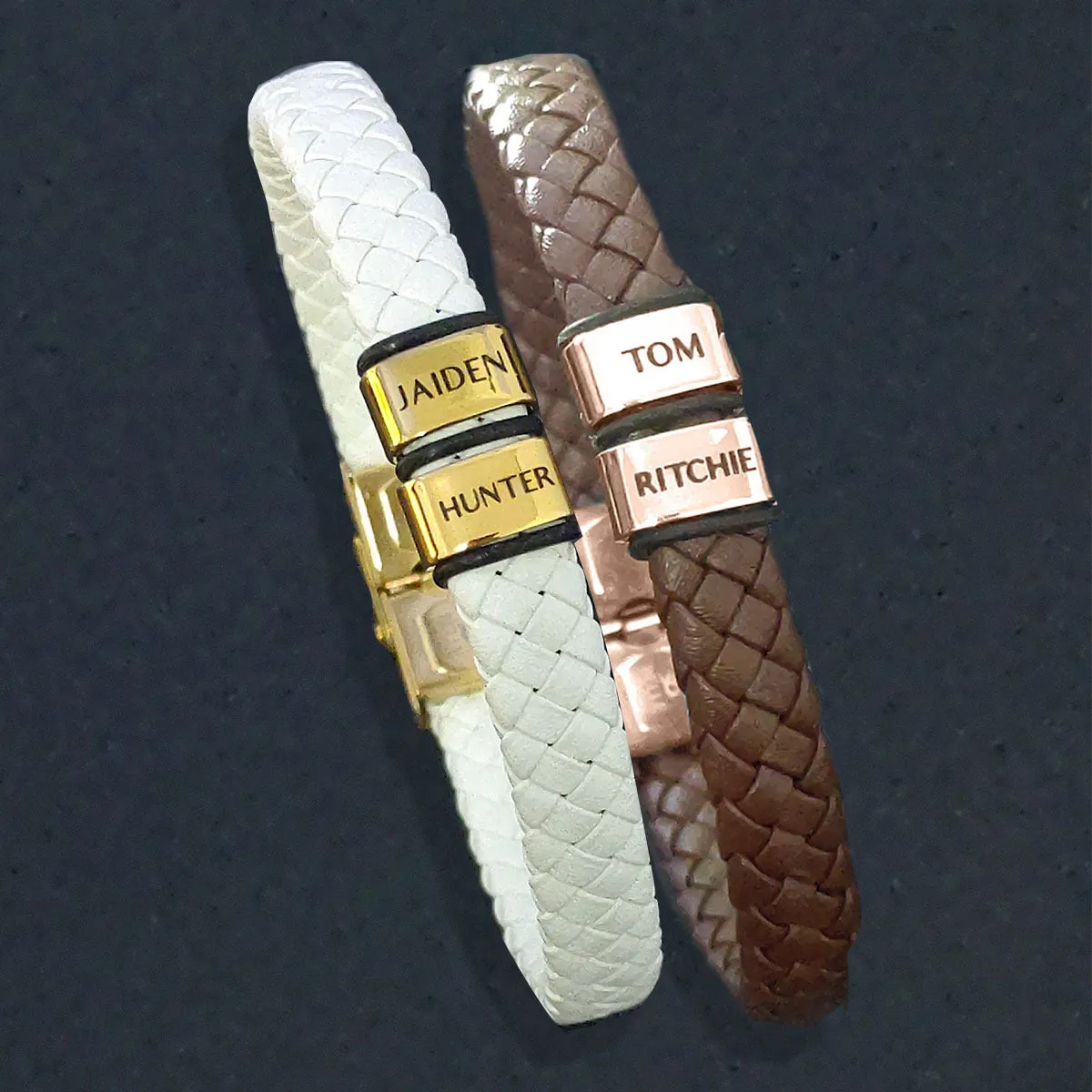 BUY ONE GET ONE Personalised Leather Bracelet First 2 Charms FREE