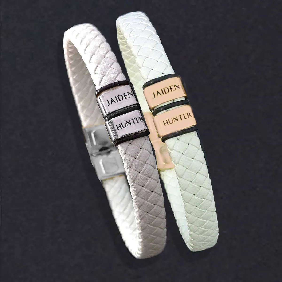 BUY ONE GET ONE Personalised Leather Bracelet First 2 Charms FREE