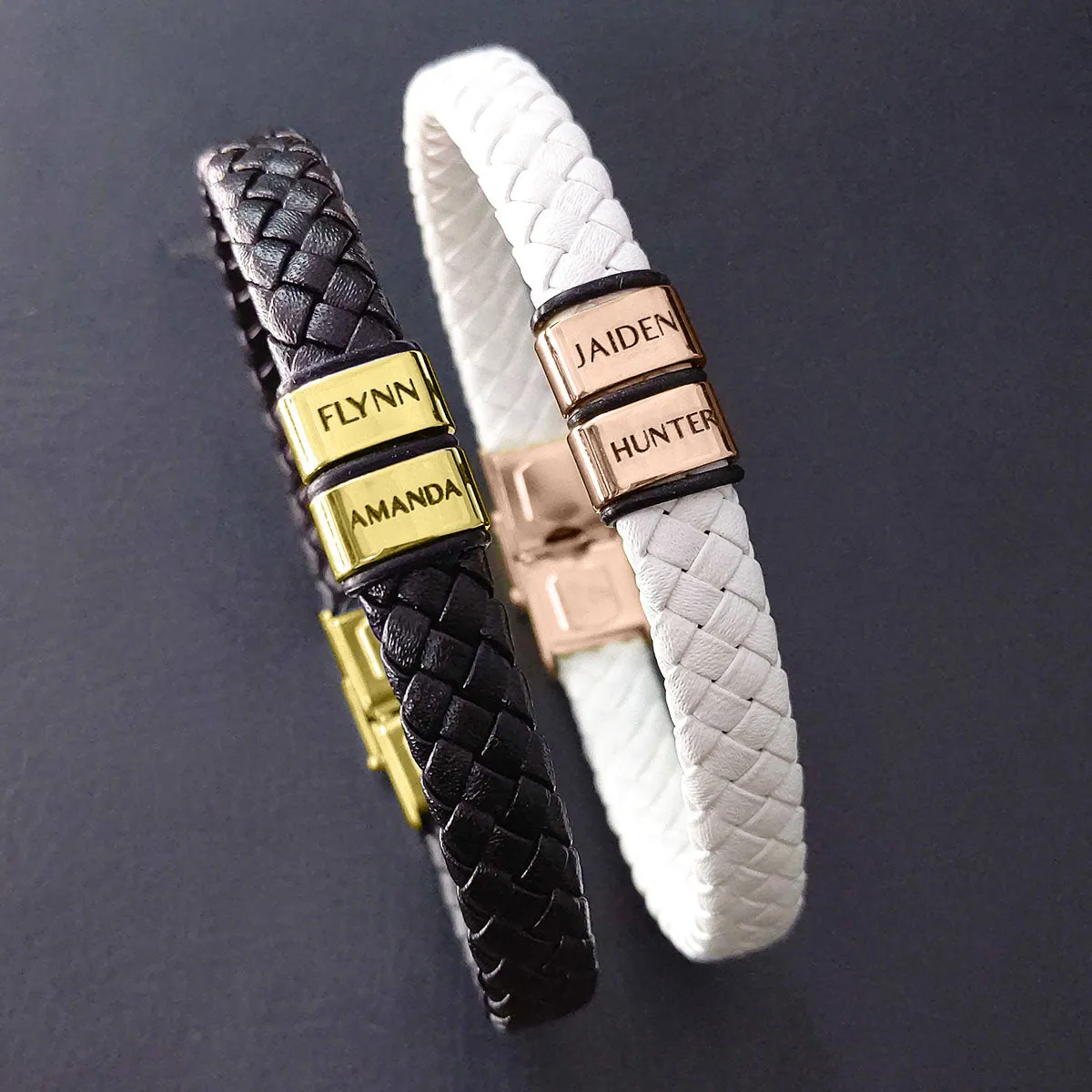 BUY ONE GET ONE Personalised Leather Bracelet First 2 Charms FREE