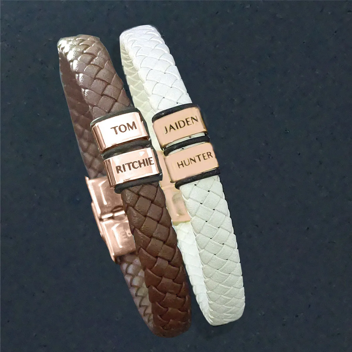 BUY ONE GET ONE Personalised Leather Bracelet First 2 Charms FREE
