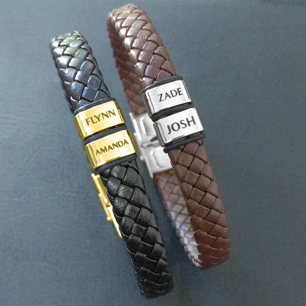 BUY ONE GET ONE Personalised Leather Bracelet First 2 Charms FREE