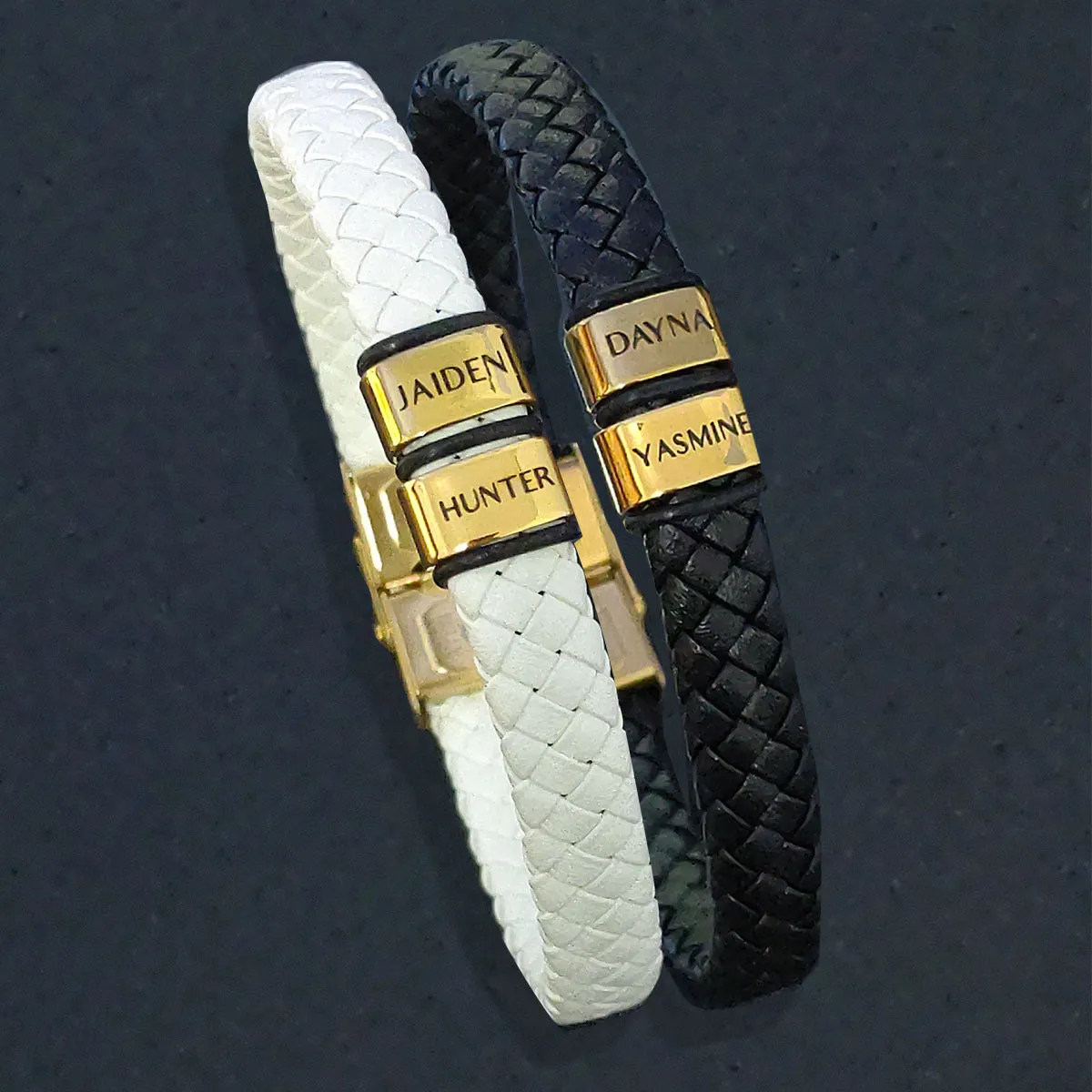BUY ONE GET ONE Personalised Leather Bracelet First 2 Charms FREE
