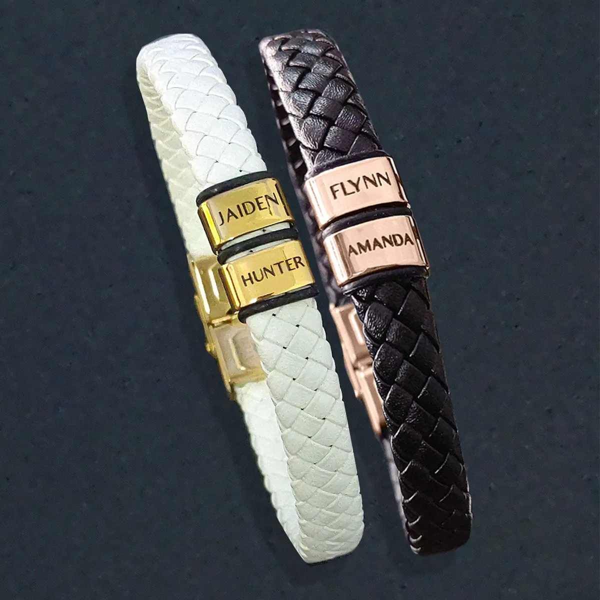 BUY ONE GET ONE Personalised Leather Bracelet First 2 Charms FREE