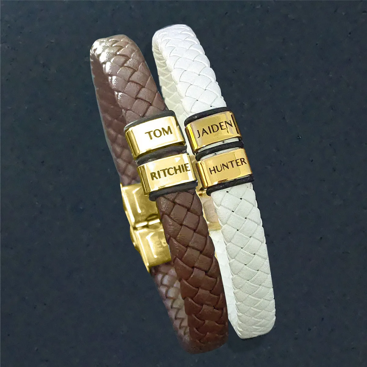 BUY ONE GET ONE Personalised Leather Bracelet First 2 Charms FREE