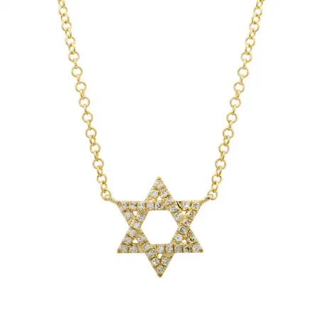 Cable Chain with Diamond Star of David
