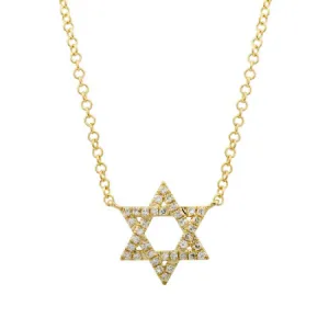 Cable Chain with Diamond Star of David