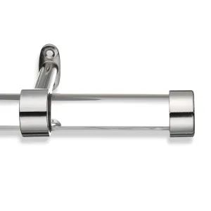 Cambria Designer Series 1 1/8 In Dia. Clear Acrylic Fixed Length Curtain Rod w/ End Cap MODE Size: 72" Finish: Polished Nickel