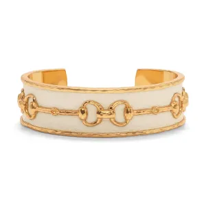 Capucine de Wulf Equestrian Snaffle Bit Cuff - Vegan White Leather