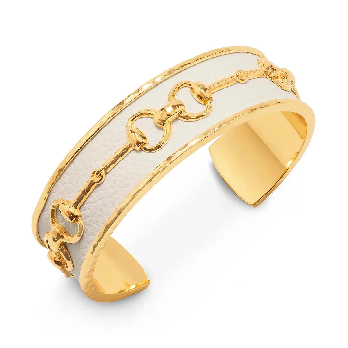 Capucine de Wulf Equestrian Snaffle Bit Cuff - Vegan White Leather