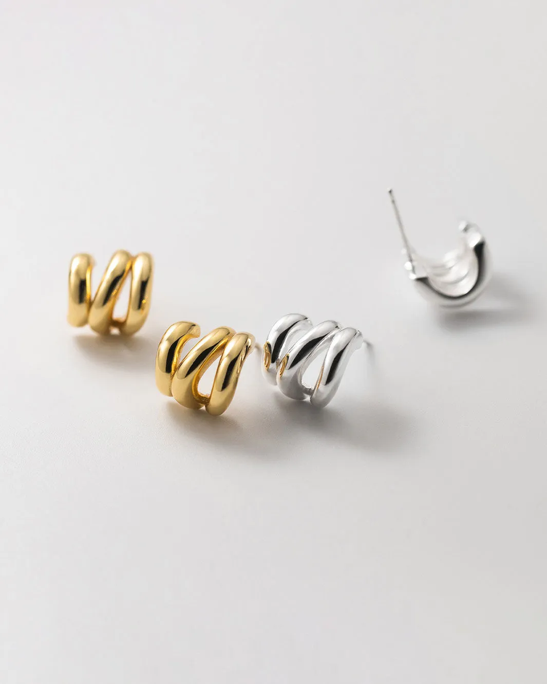 Carla Curved Stud Earrings
