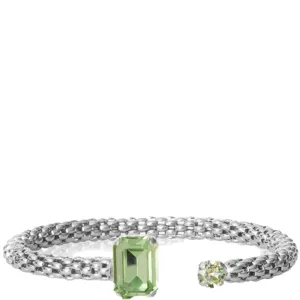 Caroline Svedbom Silver Daria Rope Bangle - Peridot Chrysolite