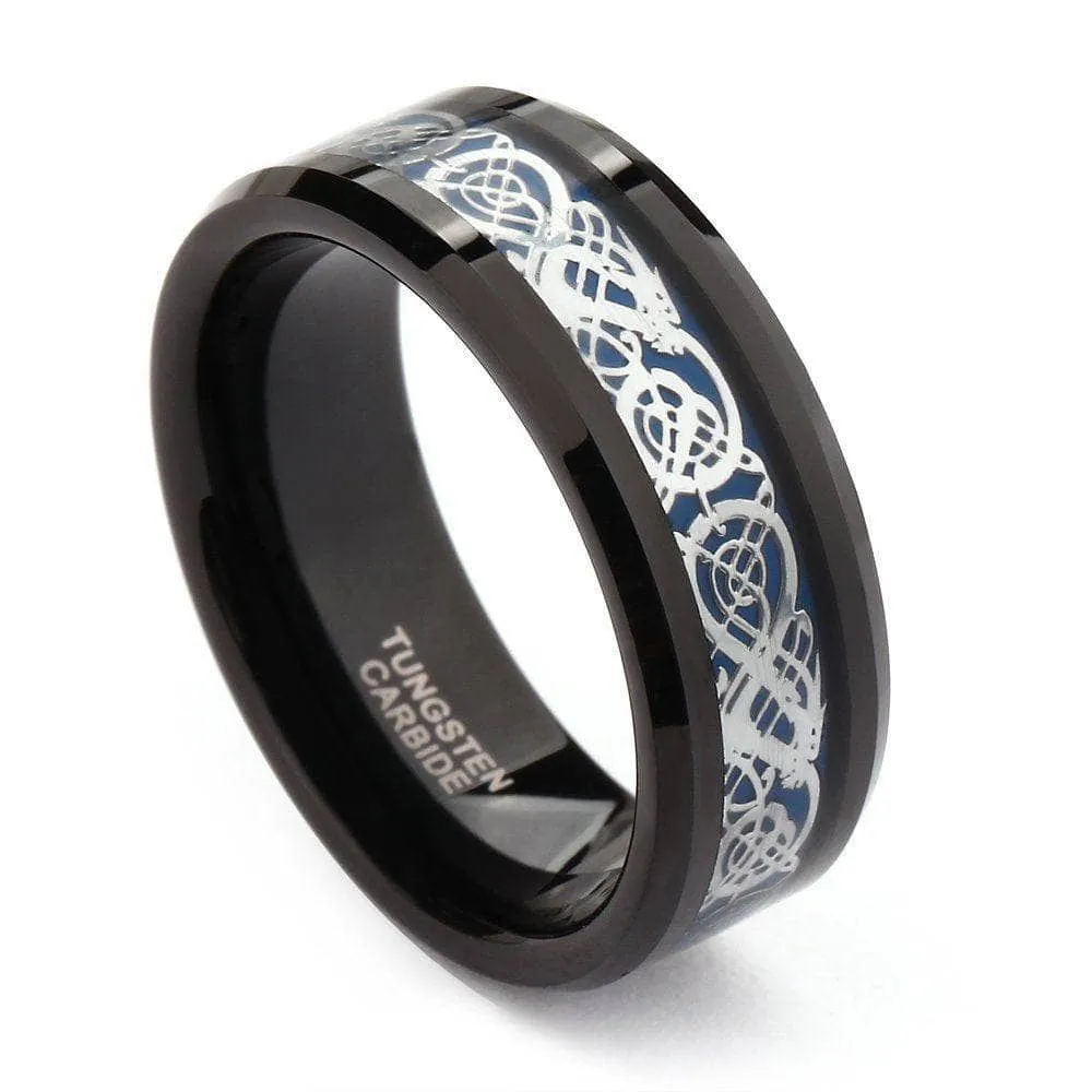 Celtic Dragon Men's Tungsten Carbide Wedding Band
