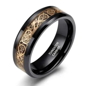 Celtic Dragon Men's Tungsten Carbide Wedding Band