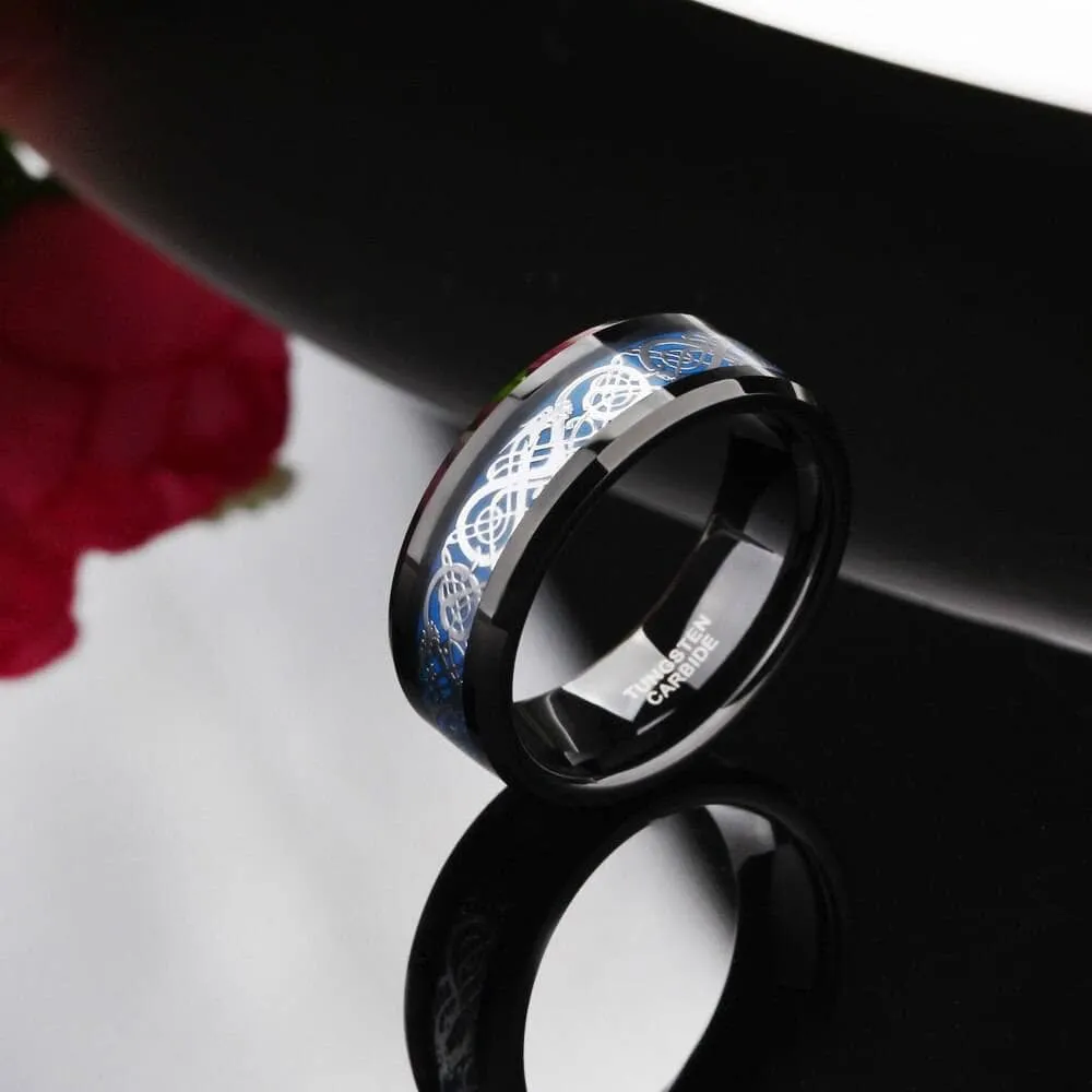 Celtic Dragon Men's Tungsten Carbide Wedding Band