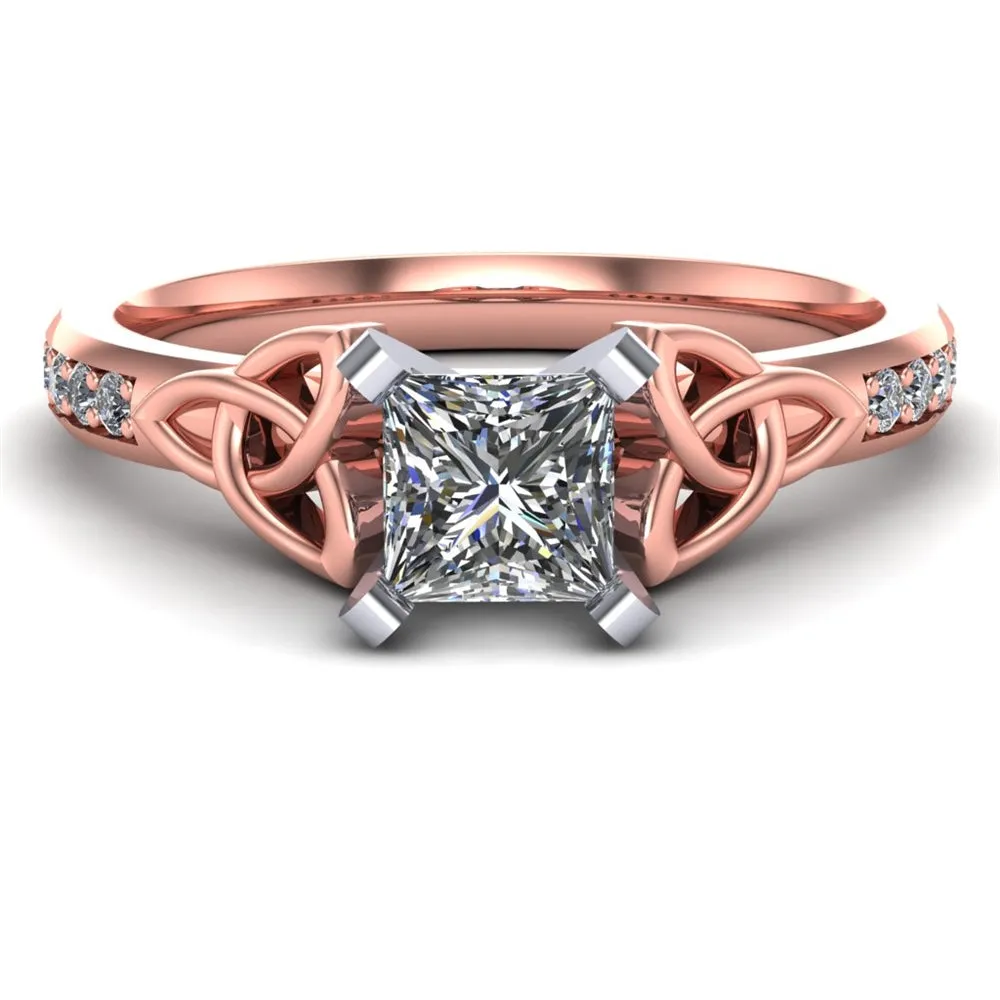 Celtic Engagement Ring AYLIN-1-ROSE-PRINCESS