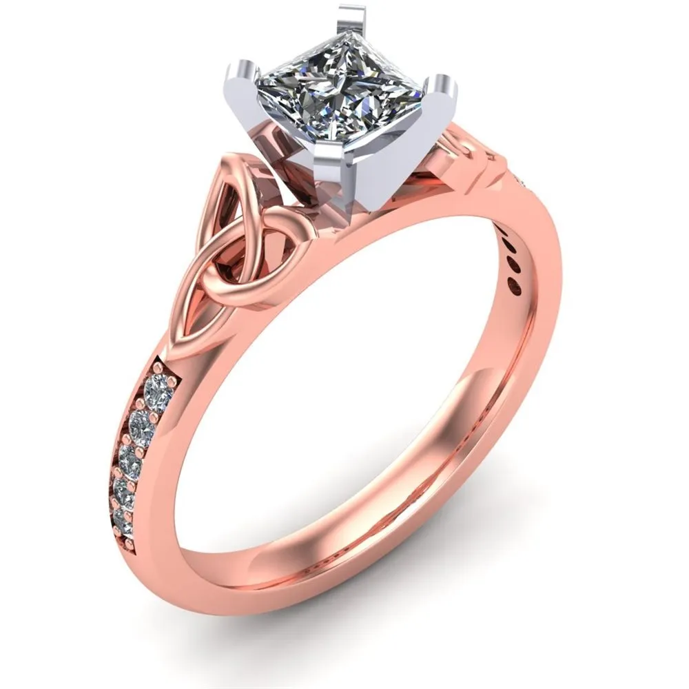 Celtic Engagement Ring AYLIN-1-ROSE-PRINCESS