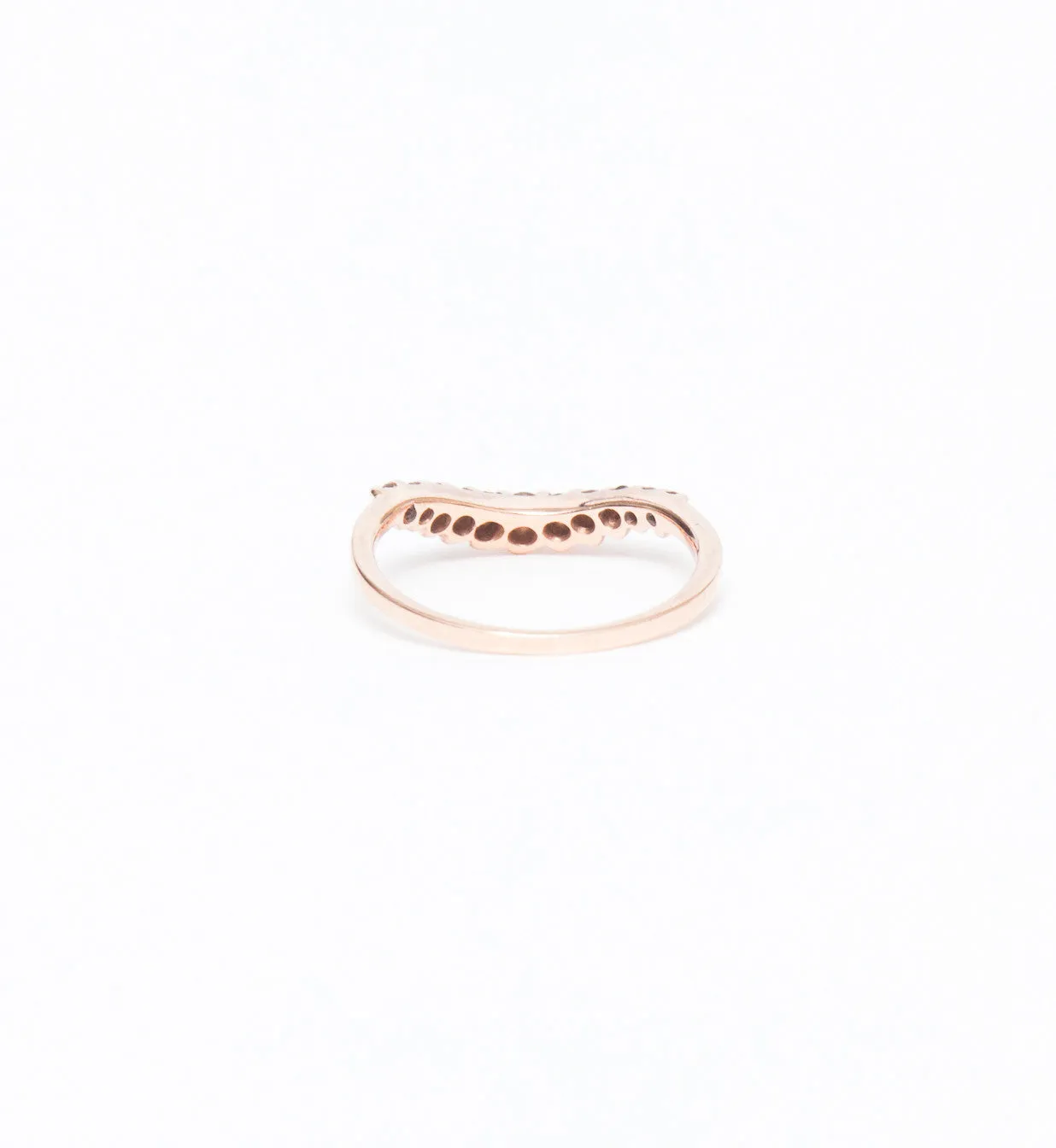 Champagne Diamond Tiara Curve Band - 14k Rose Gold