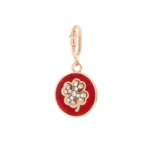 Charm Rusty Red Clover Diamonds