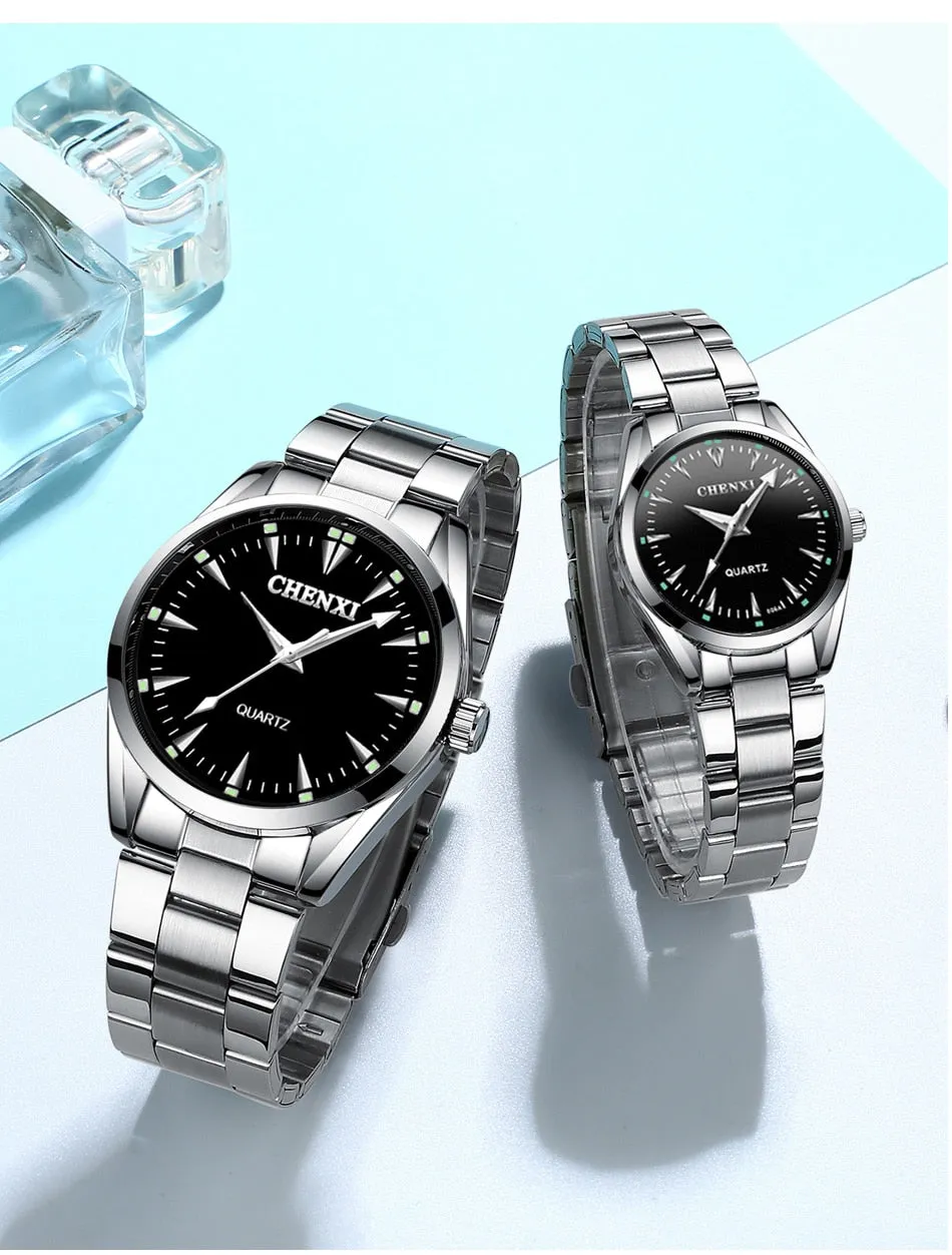 CHENXI New Quartz Mens Watches Waterproof Top Brand Luxury Business Watch for Men Women Stainless Steel Sports Wristwatches