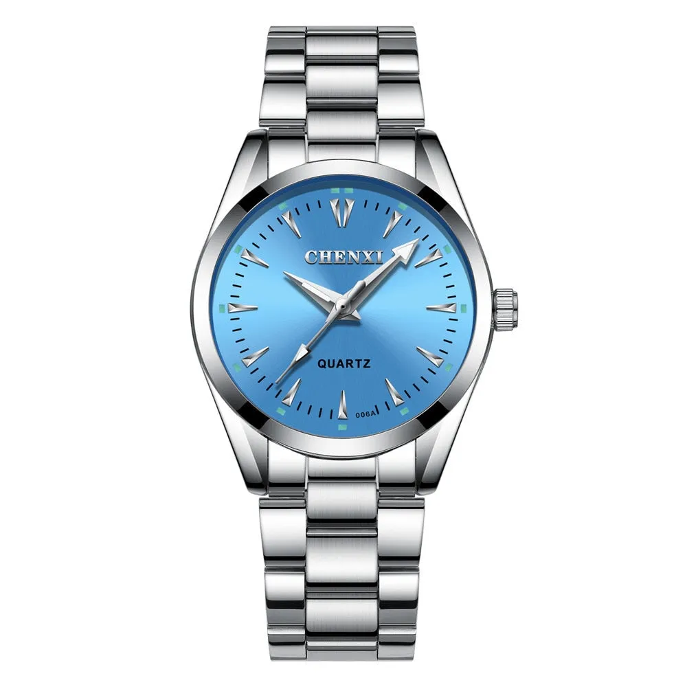 CHENXI New Quartz Mens Watches Waterproof Top Brand Luxury Business Watch for Men Women Stainless Steel Sports Wristwatches
