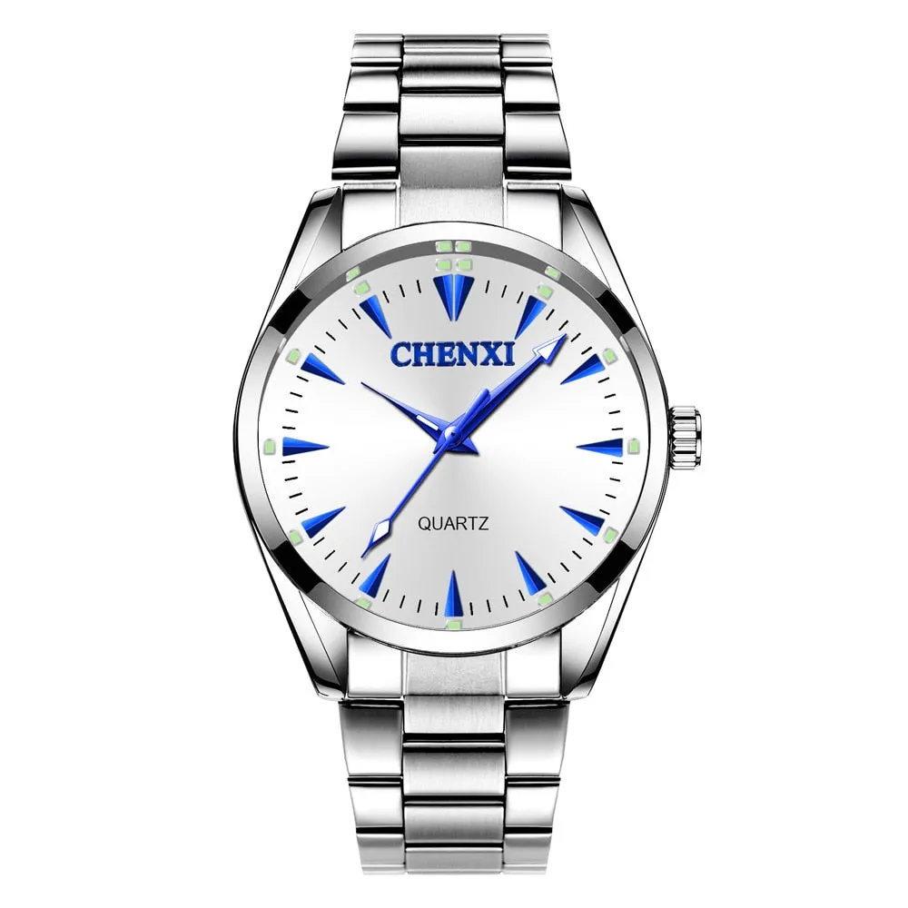 CHENXI New Quartz Mens Watches Waterproof Top Brand Luxury Business Watch for Men Women Stainless Steel Sports Wristwatches