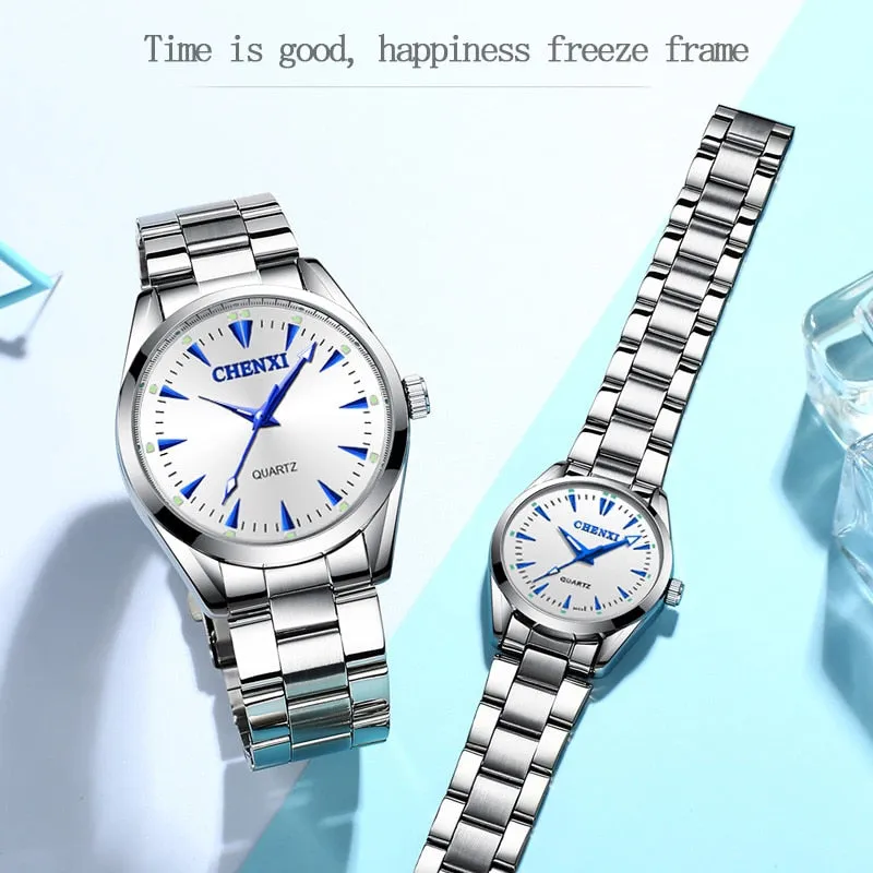 CHENXI New Quartz Mens Watches Waterproof Top Brand Luxury Business Watch for Men Women Stainless Steel Sports Wristwatches