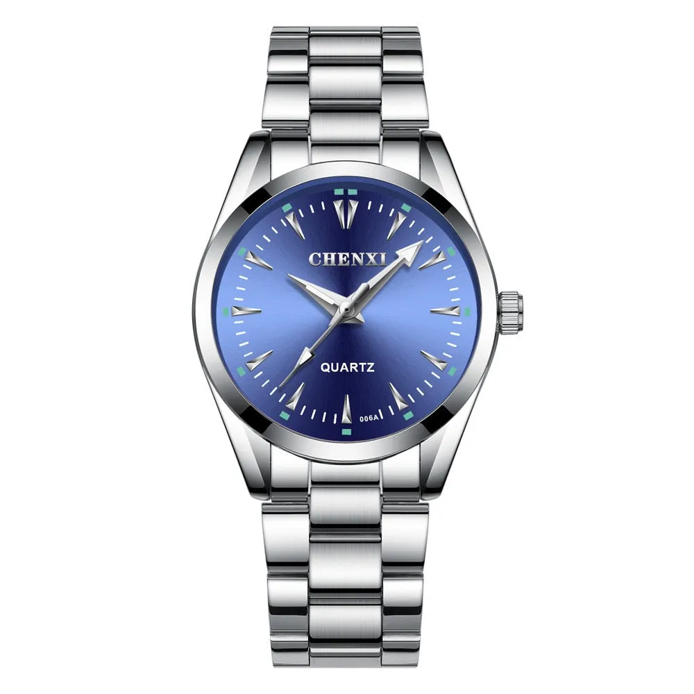 CHENXI New Quartz Mens Watches Waterproof Top Brand Luxury Business Watch for Men Women Stainless Steel Sports Wristwatches