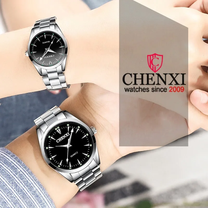 CHENXI New Quartz Mens Watches Waterproof Top Brand Luxury Business Watch for Men Women Stainless Steel Sports Wristwatches