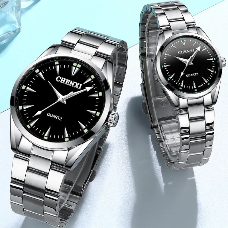 CHENXI New Quartz Mens Watches Waterproof Top Brand Luxury Business Watch for Men Women Stainless Steel Sports Wristwatches