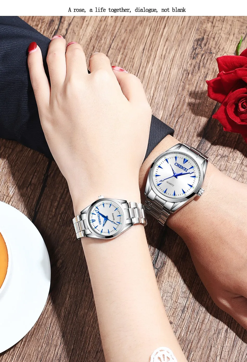 CHENXI New Quartz Mens Watches Waterproof Top Brand Luxury Business Watch for Men Women Stainless Steel Sports Wristwatches