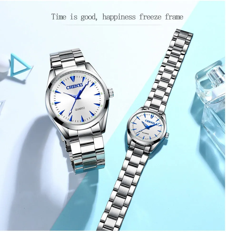 CHENXI New Quartz Mens Watches Waterproof Top Brand Luxury Business Watch for Men Women Stainless Steel Sports Wristwatches